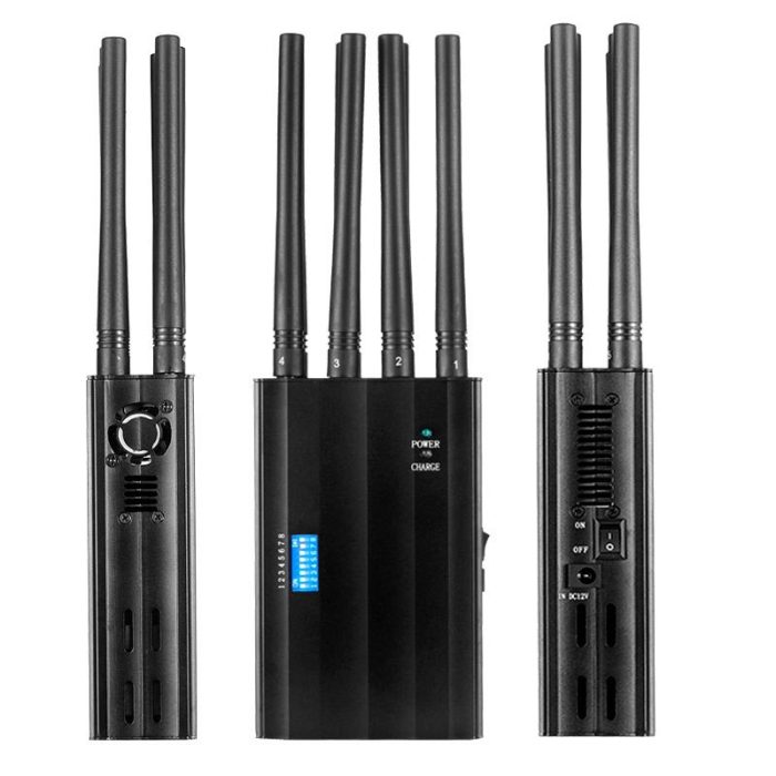 DESC SH8 8 Bands GPS 2G 3G 4G WI-Fi Bluetooth Singal Jammer Blocker with 8 antennas all side view