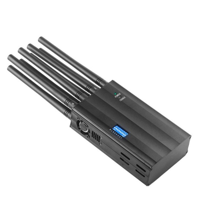 DESC SH8 8 Bands GPS 2G 3G 4G WI-Fi Bluetooth Singal Jammer Blocker with 8 antennas, lay down